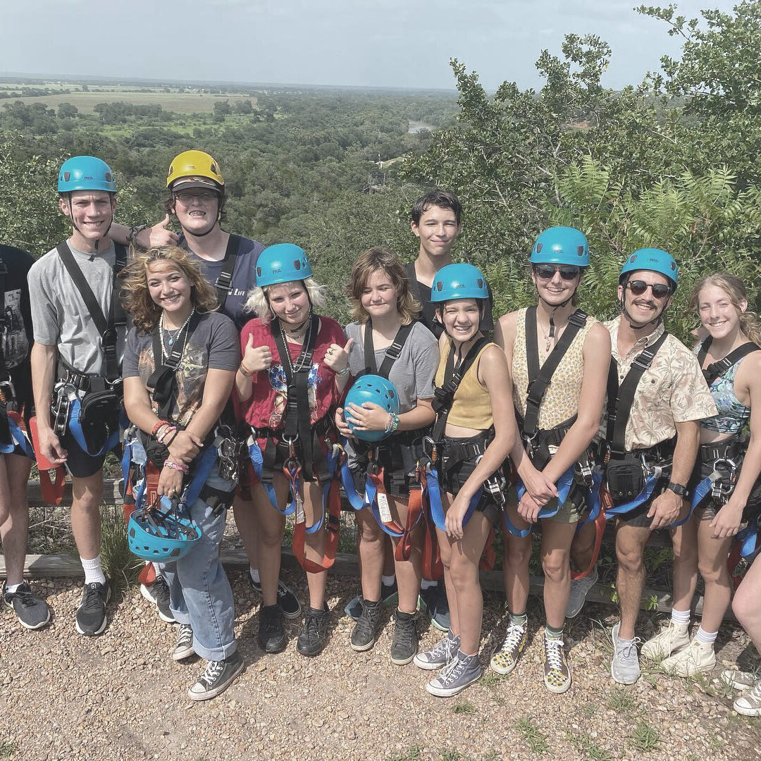 youth group ready to zip line
